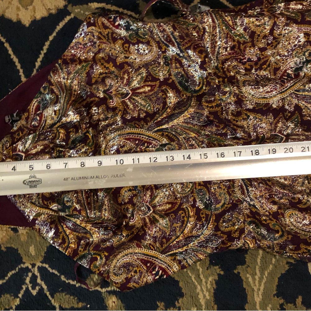 Stylish Classy Ralph Lauren Dress Maroon Paisley Print S 2 - Picture 9 of 11